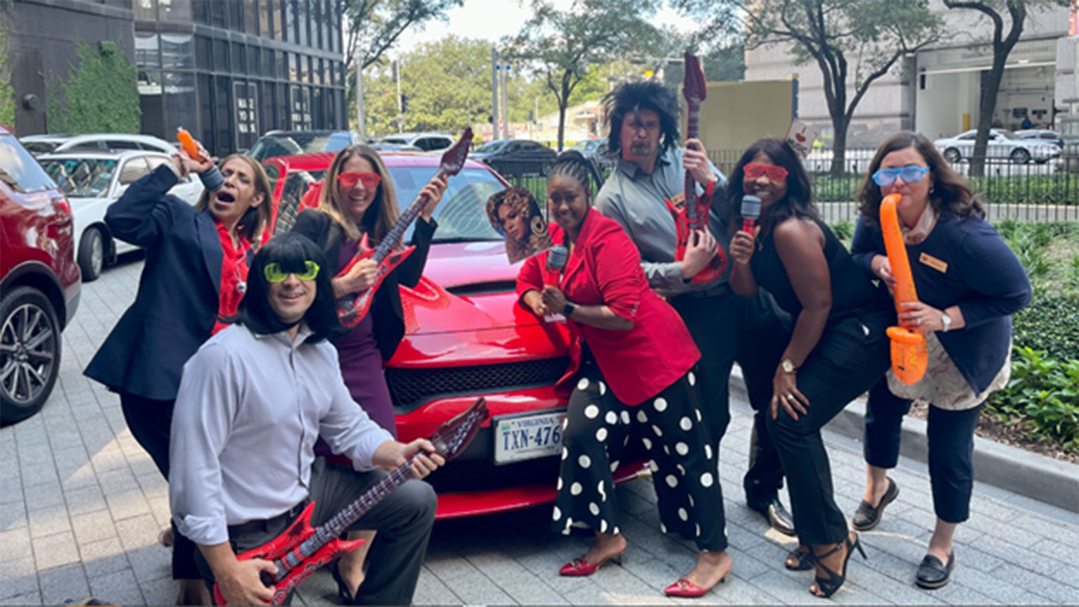 As part of her job as senior human resources manager at Yas Marina, Michelle Snoddy (center) encourages her team to bring empathy, well-being and a bit of fun into work each day.