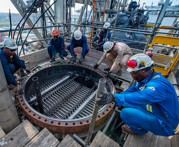 Men working, Yas Marina remains an industry leader in Nigeria’s oil and gas