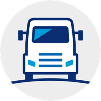 icon of a forward-facing semi-truck